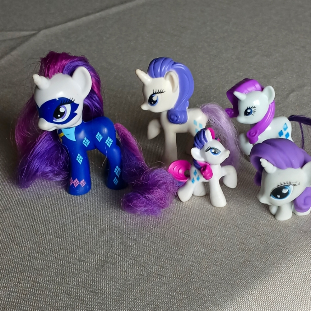 Rarity Lot G4 My Little Pony Power Pony Brushable, Mini, Mcdonalds Toys